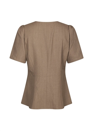 Jules pinstripe bluse Taupe Neo Noir 